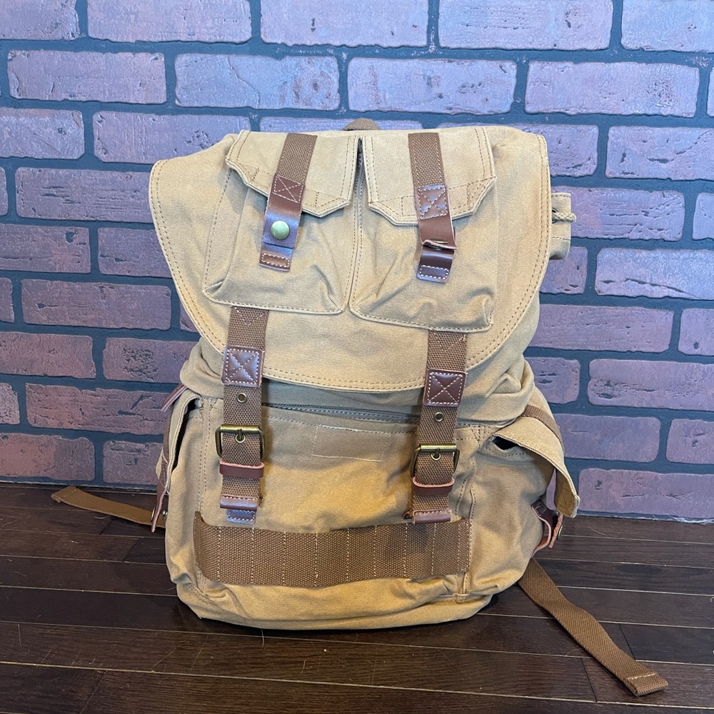 Large canvas camera backpack